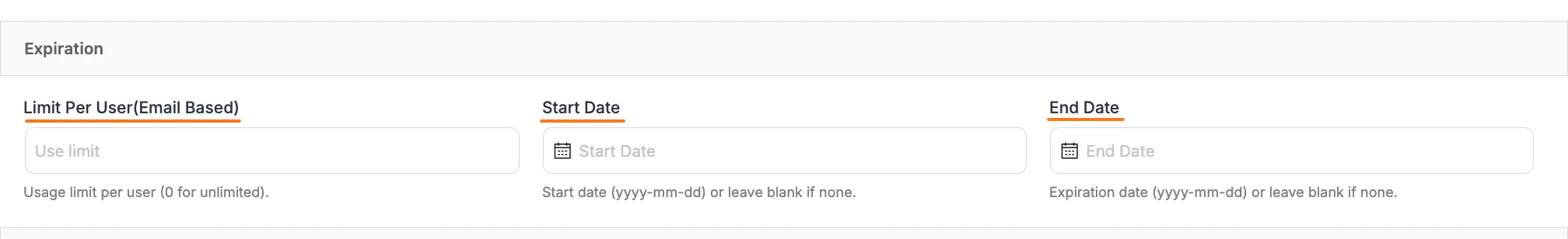 Expiration Settings