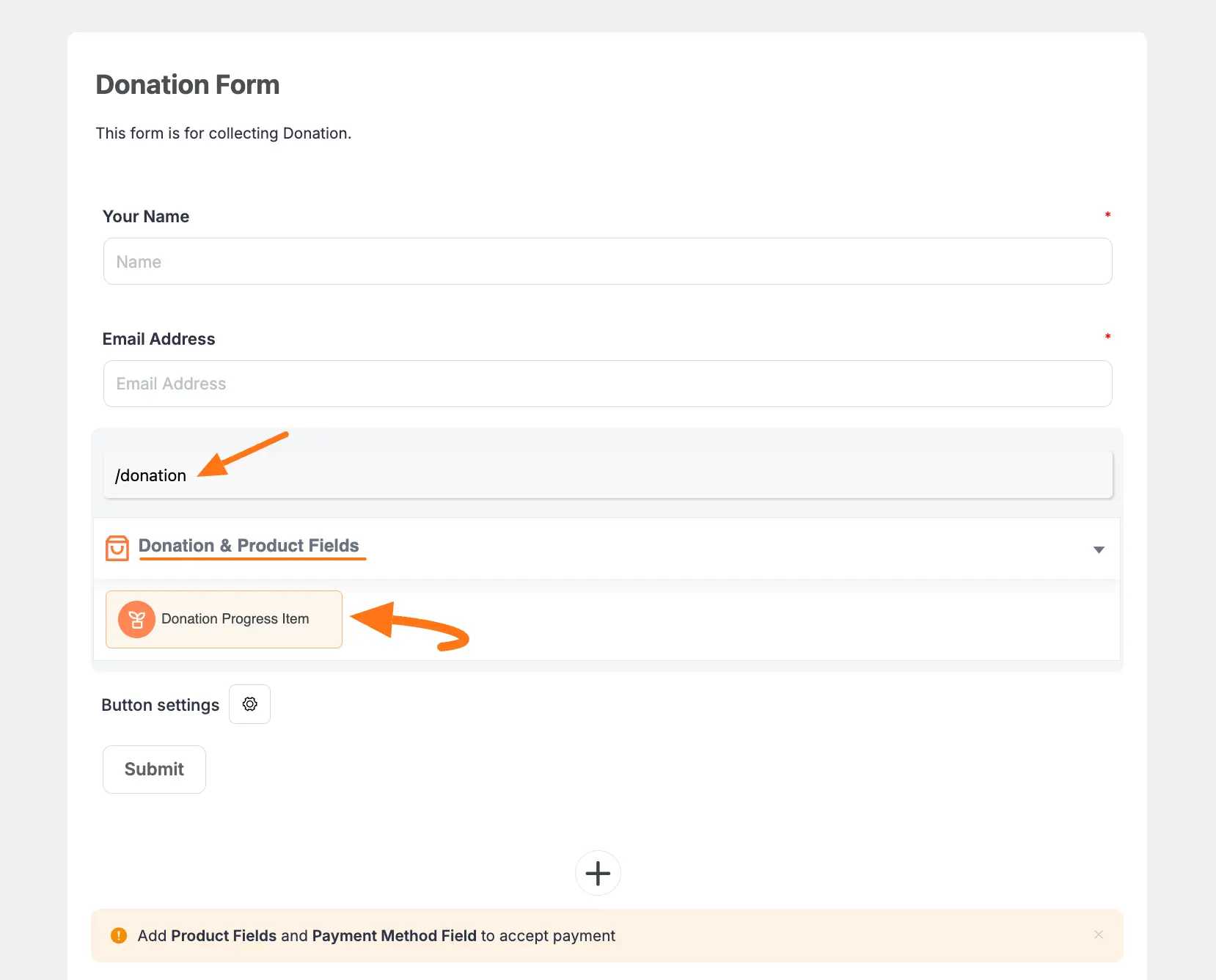 Select Donation Progress Item