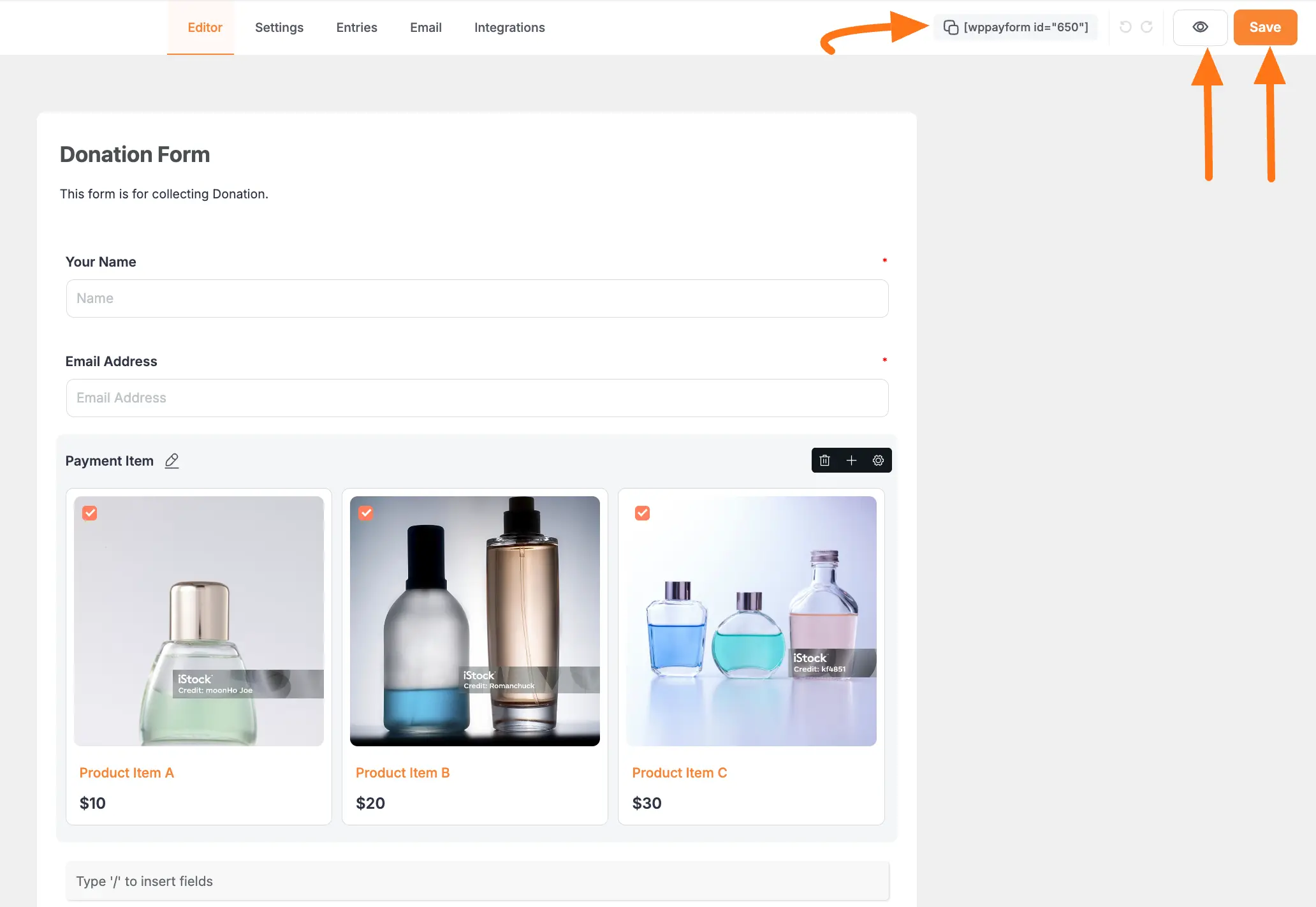 Form Management Options