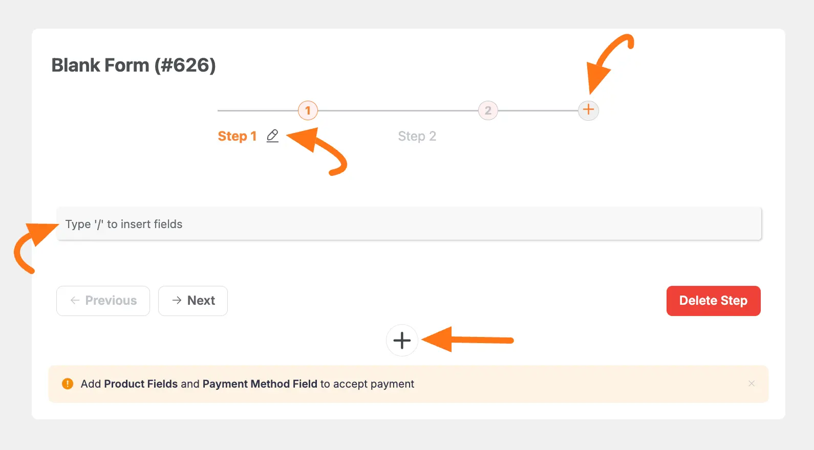 Step form customization options