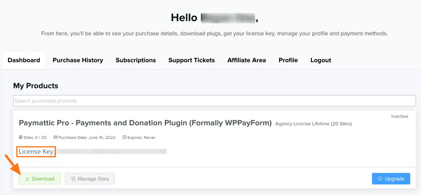 Download Paymattic Pro and get license key