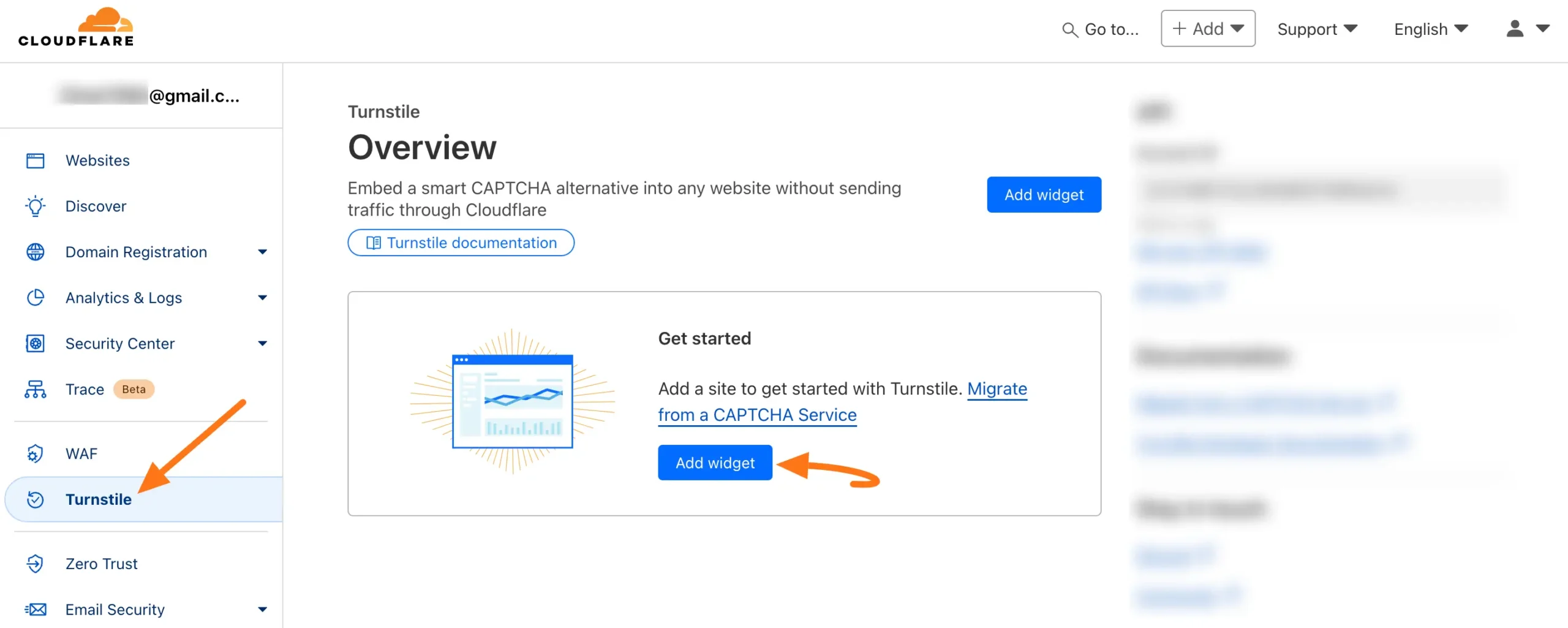 Add Turnstile widget
