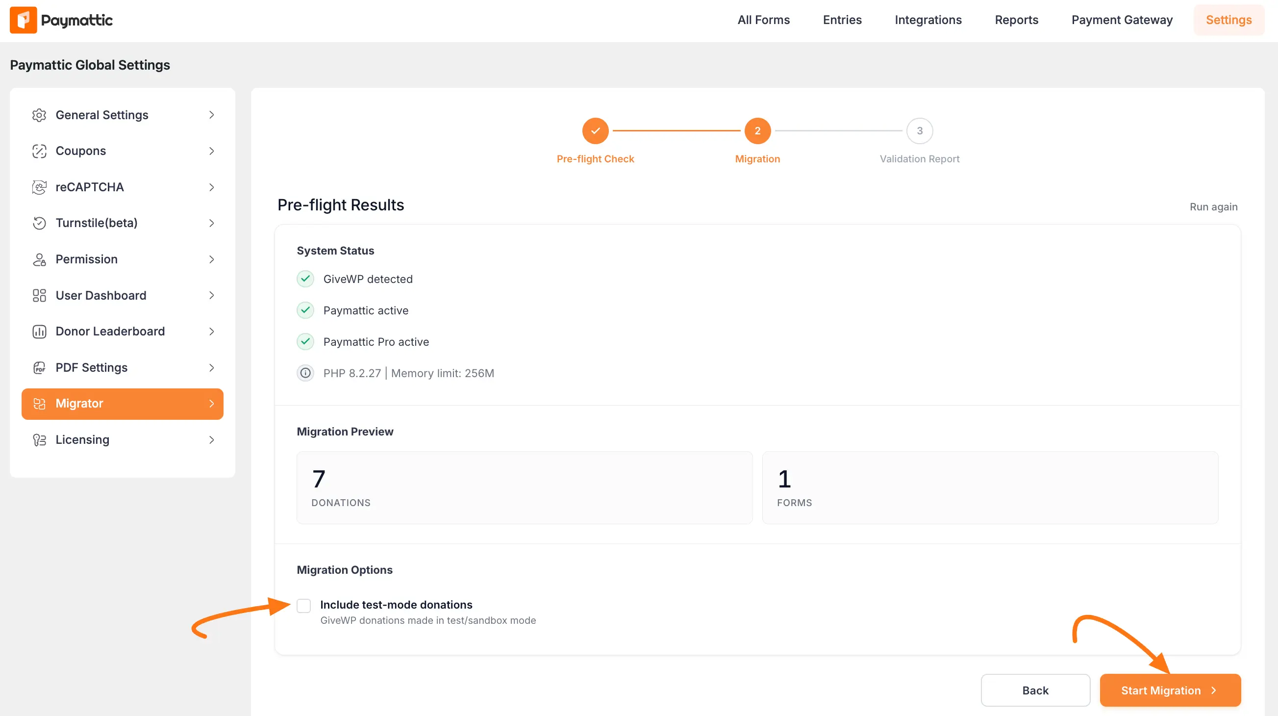 Review Pre-flight Results