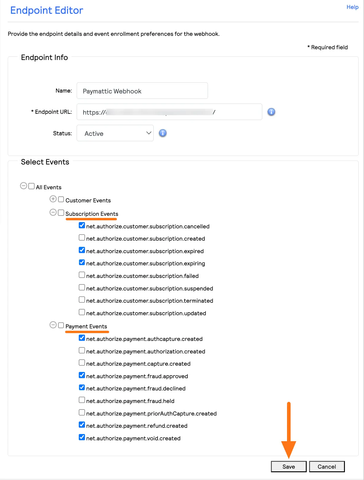Save Webhook Settings