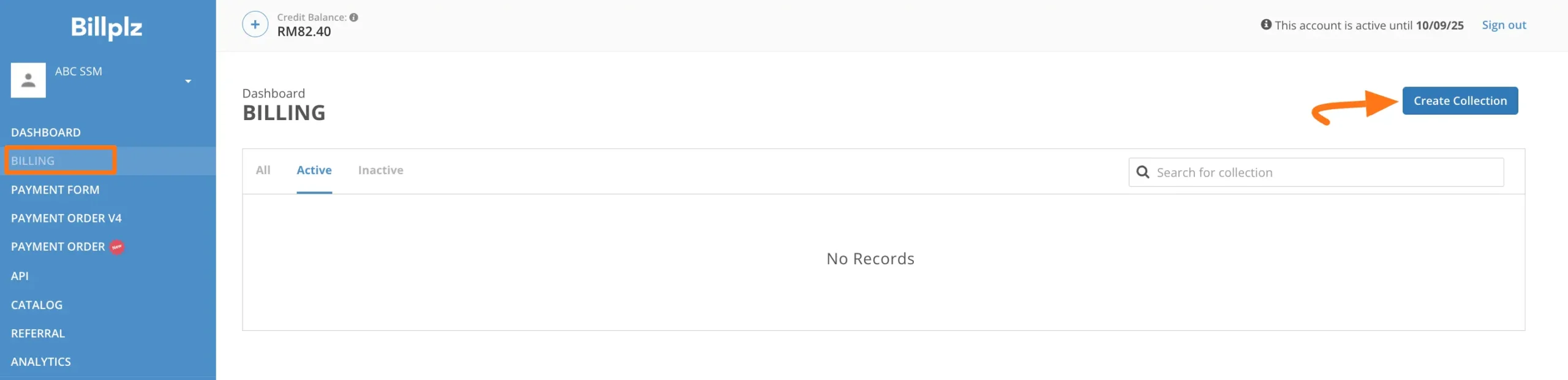 Create Collection Button