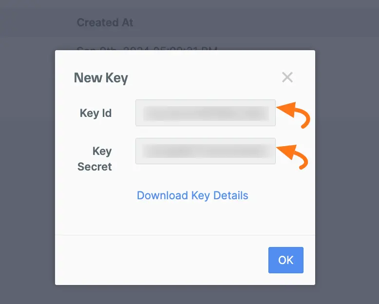 Copy Razorpay API Keys