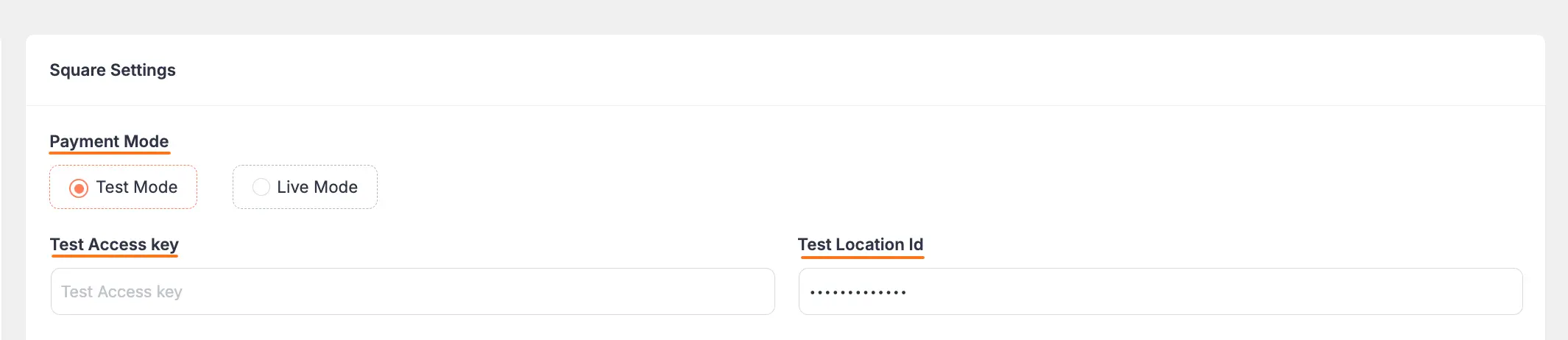 Payment Mode Selection